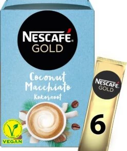 Nescafé Gold Coconut Macchiato Oploskoffie - 6 Doosjes à 6 Zakjes 12 Nescafé Gold Coconut Macchiato Oploskoffie - 6 Doosjes à 6 Zakjes -Koffie Kortings Winkel 1005x1200