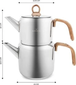 Karaca Mira Mini Theepot Set Turkse Theepotten, Geschikt Voor Alle Warmte Bronnen- Theepot: 0,7 L Waterkoker: 1,4 L Roestvrij Staal Theemaker, Theepot, Caydanlik, Demlik, Theeketel -Koffie Kortings Winkel 1078x1200 2