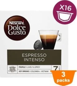 Nescafé Dolce Gusto Espresso Intenso Cups - 3 X 16 Stuks -Koffie Kortings Winkel 1082x1200
