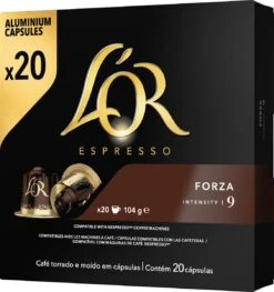 L'OR Espresso Forza Koffiecups - Intensiteit 9/12 - 10 X 20 Capsules -Koffie Kortings Winkel 1128x1200