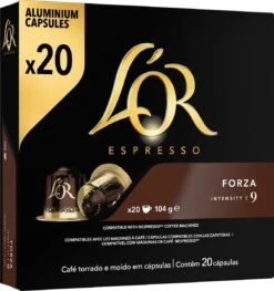 L'OR Espresso Forza Koffiecups - Intensiteit 9/12 - 10 X 20 Capsules -Koffie Kortings Winkel 1129x1200