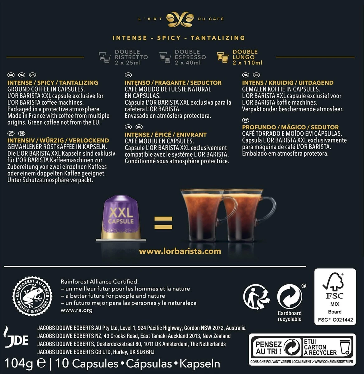 L'OR BARISTA XXL Lungo Profondo (8) - 5 X 10 Koffiecups 4 L'OR BARISTA XXL Lungo Profondo (8) - 5 X 10 Koffiecups - Afbeelding 2