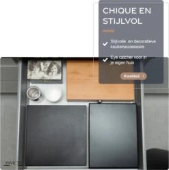 Invicto Products Theedoos 6 Vaks - Ruimte Voor 120 Theezakjes - Bamboe - Anti Slip En Anti Kras - Zwart -Koffie Kortings Winkel 1197x1200 9