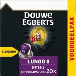 Douwe Egberts Lungo Intens Koffiecups - Intensiteit 8/12 - 10 X 20 Capsules -Koffie Kortings Winkel 1198x1200