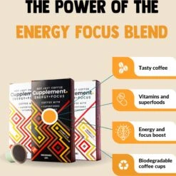 Cupplement Energy/Focus Blend Dark Roast Espresso - 10 Nespresso Koffiecups - Koffie Met Vitamines, Extra Cafeïne En Superfoods - Duurzame Biologische Afbreekbare Koffie Capsules -Koffie Kortings Winkel 1198x1200 4
