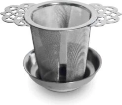 Theezeef - Theefilter - Voor Losse Thee - Met Uitlekbakje - Horeca Gebruik