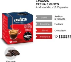 LAVAZZA A Modo Mio Crema E Gusto – 16 Cups -Koffie Kortings Winkel 1200x1043 1