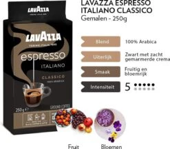 Lavazza Espresso Italiano Classico Gemalen / Filterkoffie - 8 X 250 Gram 10 Lavazza Espresso Italiano Classico Gemalen / Filterkoffie - 8 X 250 Gram -Koffie Kortings Winkel 1200x1053 1