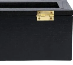 CasaLupo Theedoos Zwart 6-vaks - Met Fluweel - 43 X 9 Cm -Koffie Kortings Winkel 1200x1061