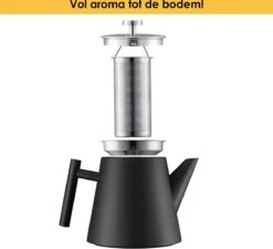 Silberthal - Theepot Met Filter - 1 L - RVS Dubbelwandig - Zwart - Cadeau -Koffie Kortings Winkel 1200x1091 1