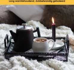 Silberthal - Theepot Met Filter - 1 L - RVS Dubbelwandig - Zwart - Cadeau -Koffie Kortings Winkel 1200x1123 5