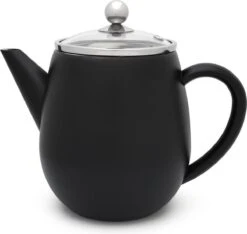 Bredemeijer - Theepot Duet Eva 1,1L Mat Zwart Met Filter - - Dubbelwandig