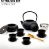 Lumaland - 12 Delig Theeservies - 1.4 L Gietijzeren Theepot - Theewarmer, Lepel, Zeef, 4 Kopjes En 4 Onderzetters -Koffie Kortings Winkel 1200x1148 5
