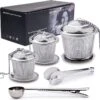TeaLux 5-Delig RVS Theefilters Set Met Maatlepel En Lekbakjes En Knijper - Theezeef Voor Losse Thee En Kruiden - Tea InfuserStrainer Giftset - Verse Thee FilterZeef Cadeau Pakket - Kruidenbuiltje Ei Met Onderzetters - Geschenkset -Koffie Kortings Winkel 1200x1171 4