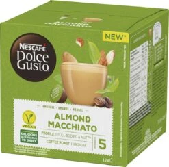 Nescafé Dolce Gusto Almond Macchiato Capsules - Vegan Koffie - 36 Koffiecups -Koffie Kortings Winkel 1200x1184 1