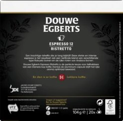 Douwe Egberts Espresso Ristretto (12) - 10 X 20 Koffiecups -Koffie Kortings Winkel 1200x1186 2