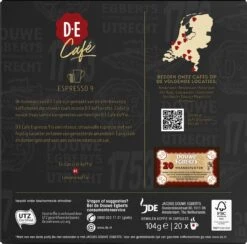 Douwe Egberts D.E Café Espresso Koffiecups - Intensiteit 9/12 - 10 X 20 Capsules -Koffie Kortings Winkel 1200x1186 7