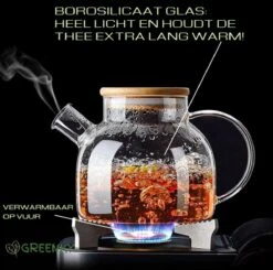 GREENKY Glazen Theepot Met Filter En Bamboe Deksel- Theekan - Duurzaam - Filter - Theehouder - Theeglas - Fruitkan - Schenkkan - Teapot - 1Liter - 1000ml 9 GREENKY Glazen Theepot Met Filter En Bamboe Deksel- Theekan - Duurzaam - Filter - Theehouder - Theeglas - Fruitkan - Schenkkan - Teapot - 1Liter - 1000ml -Koffie Kortings Winkel 1200x1189 4