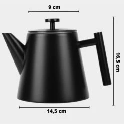 Castagnola Theepot Met Filter – Theekan – Theepot Dubbelwandig – Theepot Roestvrijstaal – Hoogwaardig RVS – 1 Liter – 5 Kopjes Thee – Zwart 14 Castagnola Theepot Met Filter – Theekan – Theepot Dubbelwandig – Theepot Roestvrijstaal – Hoogwaardig RVS – 1 Liter – 5 Kopjes Thee – Zwart -Koffie Kortings Winkel 1200x1195 12
