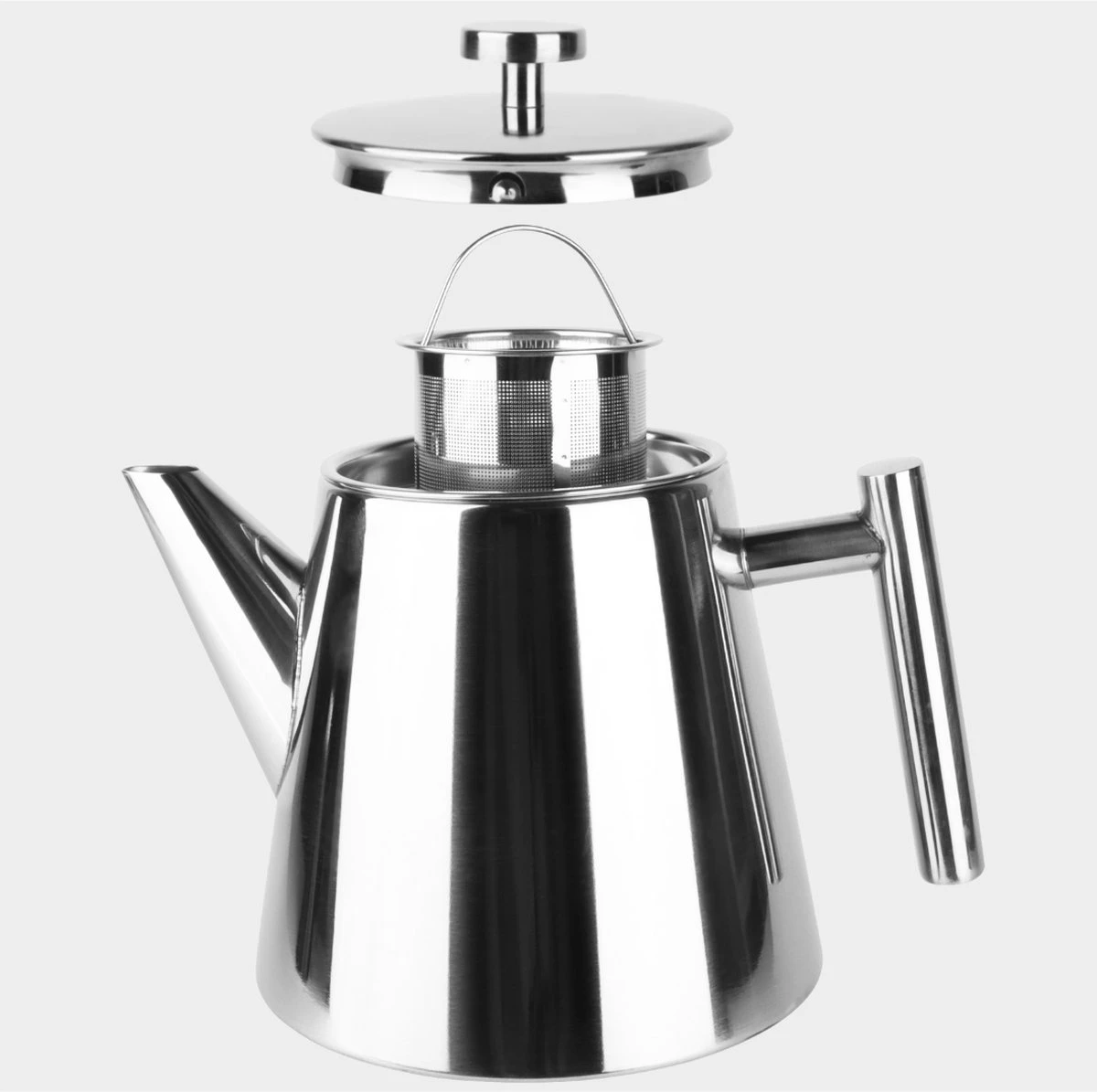 Castagnola Theepot Met Filter – Theekan – Theepot Dubbelwandig – Theepot Roestvrijstaal – Hoogwaardig RVS – 1 Liter – 5 Kopjes Thee – Zilver Glans 5 Castagnola Theepot Met Filter – Theekan – Theepot Dubbelwandig – Theepot Roestvrijstaal – Hoogwaardig RVS – 1 Liter – 5 Kopjes Thee – Zilver Glans - Afbeelding 3