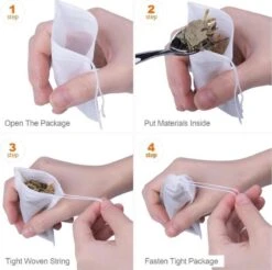 Merkloos 100 Lege Theezakjes - 5 X 7 CM -Koffie Kortings Winkel 1200x1196 4