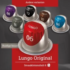 Douwe Egberts Lungo Original Koffiecups - Intensiteit 6/12 - 10 X 10 Capsules -Koffie Kortings Winkel 1200x1200 132