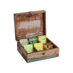 Raw Materials Scrapwood Theedoos – 6 Vakken – Gerecycled Hout -Koffie Kortings Winkel 1200x1200 326