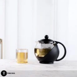 Tolussa Premium Theepot Glas Met Filter - 1.25L - Zwart - Isolerend - Lekt Niet -Koffie Kortings Winkel 1200x1200 453