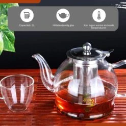 SensaHome - Infuser Theekan/Theepot - Transparant - Glas -Koffie Kortings Winkel 1200x1200 484