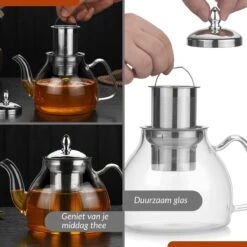 SensaHome - Infuser Theekan/Theepot - Transparant - Glas -Koffie Kortings Winkel 1200x1200 486