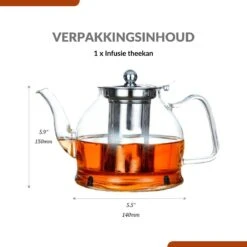 SensaHome - Infuser Theekan/Theepot - Transparant - Glas -Koffie Kortings Winkel 1200x1200 489