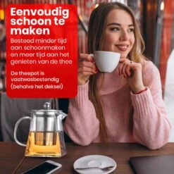 Procidi® Glazen Theepot Met Filter - Theekan Met Infuser - Dubbelwandig Borosilicaat Glas - Thee Thermoskan - Koffiekan 750 ML - Teapot -Koffie Kortings Winkel 1200x1200 509