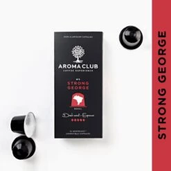 Aroma Club - Nespresso Compatible Capsules (120 St.) - No. 3 Strong George - Intensiteit 5/5 - Espresso - 100% Aluminium Koffiecups -Koffie Kortings Winkel 1200x1200 89