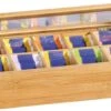 Merkloos FSC® Bamboe Theedoos Met 10 Vakken - Theekist Bamboe Hout - Met Deksel En Venster - Thee Doos - Thea Box - Afm. 36 X 20 X 9 Cm -Koffie Kortings Winkel 1200x725 1