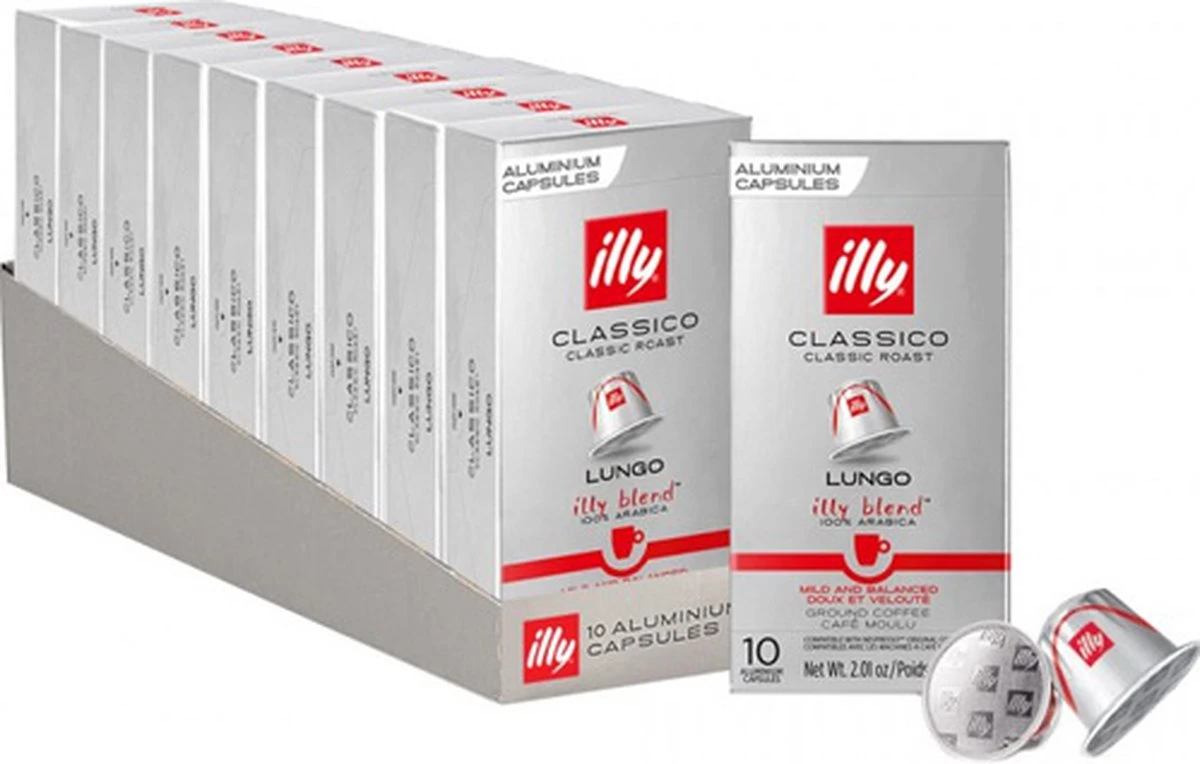 Illy Lungo Classico Koffiecups - Intensiteit 5/9 - 10 X 10 Capsules 3 Illy Lungo Classico Koffiecups - Intensiteit 5/9 - 10 X 10 Capsules
