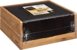 Theedoos/theekist Bruin/zwart 6-vaks 22 X 21 Cm Van Bamboe Hout - Theezakjes Doos/kist -Koffie Kortings Winkel 1200x789