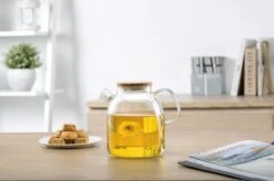 S091 Glazen Theepot Met Bamboedeksel - 1600 Ml - Samadoyo -Koffie Kortings Winkel 1200x799 8