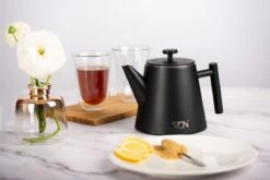 VDN RVS Theepot Dubbelwandig Met Filter - Zwarte Theekan 1 Liter - 902 -Koffie Kortings Winkel 1200x800 61