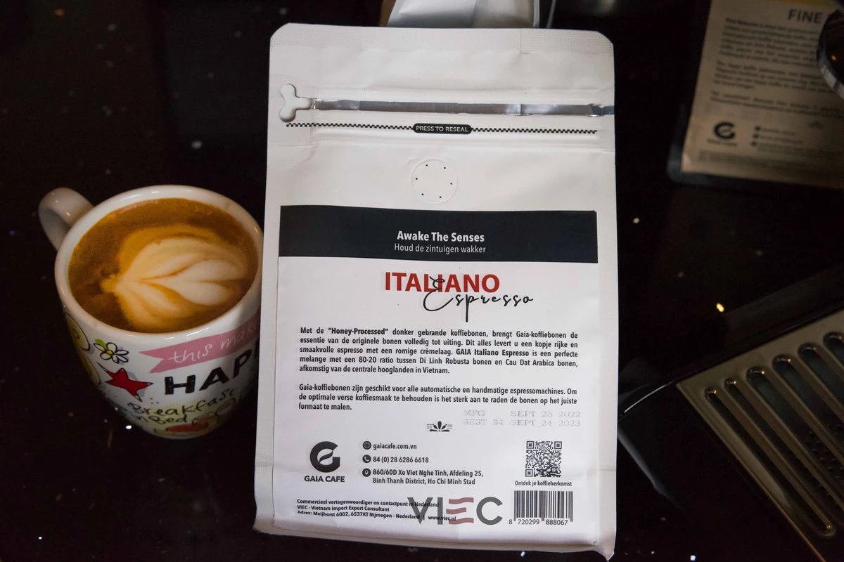 Italiano Espresso Honey Process Vietnamese Koffiebonen Aanbieding 250g GAIA Cafe 13 Italiano Espresso Honey Process Vietnamese Koffiebonen Aanbieding 250g GAIA Cafe - Afbeelding 11