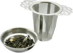 Theefilter RVS - Theezeef Losse Thee Voor Kop Of Hele Pot Met Houder En Lekbakje -Koffie Kortings Winkel 1200x870 1