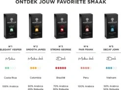 Aroma Club - Nespresso Compatible Capsules (120 St.) - No. 2 Smooth James - Intensiteit 3/5 - Espresso & Lungo - 100% Aluminium Koffiecups -Koffie Kortings Winkel 1200x889 2