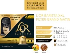 L'OR BARISTA XXL Filter Grand Matin (5) - 5 X 10 Koffiecups -Koffie Kortings Winkel 1200x913