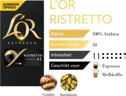 L'OR Espresso Ristretto (11) - 10 X 10 Koffiecups -Koffie Kortings Winkel 1200x921