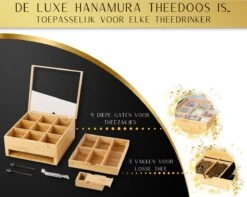 Hanamura Luxe Theedoos 9 Vaks – Lade Voor Losse Thee – Incl. Thee-ei, Theelepels, En Suikerdoos 10 Hanamura Luxe Theedoos 9 Vaks – Lade Voor Losse Thee – Incl. Thee-ei, Theelepels, En Suikerdoos -Koffie Kortings Winkel 1200x958 1