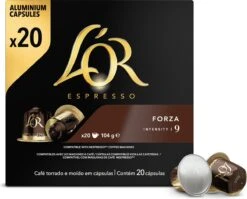 L'OR Espresso Forza Koffiecups - Intensiteit 9/12 - 10 X 20 Capsules -Koffie Kortings Winkel 1200x968