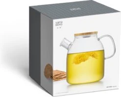 S091 Glazen Theepot Met Bamboedeksel - 1600 Ml - Samadoyo -Koffie Kortings Winkel 1200x968 3