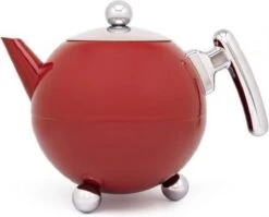 Bredemeijer - Theepot Bella Ronde 1,2L Carmine Red- Dubbelwandig