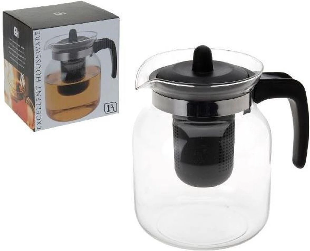 Merkloos Theepot Met Thee Infuser 1.5 L 3 Merkloos Theepot Met Thee Infuser 1.5 L