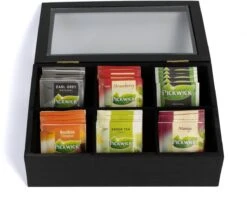 CasaLupo Theedoos Zwart 6-vaks - Met Fluweel - 24 X 16 Cm -Koffie Kortings Winkel 1200x983 3