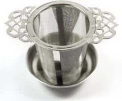 Theefilter RVS - Theezeef Losse Thee Voor Kop Of Hele Pot Met Houder En Lekbakje -Koffie Kortings Winkel 1200x989 2
